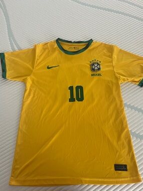 DRIFTWOOD Yellow Soccer Jersey with Green Trim Neymar JR 10